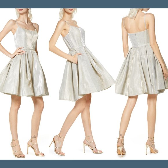 Mac Duggal Dresses & Skirts - Mac Duggal Shimmer Fit & Flare Dress, White Ice Size 8